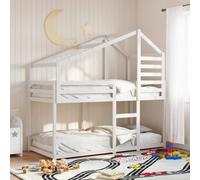 Berkfield Home Bunk Bed without Mattress White 75x190 cm Small Single Solid Wood Pine Berkfield Home White Small Single