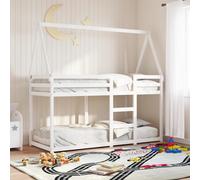 Berkfield Home Bunk Bed without Mattress White 75x190 cm Small Single Solid Wood Pine Berkfield Home White Small Single