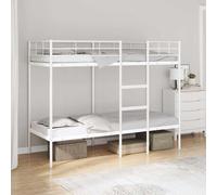 Berkfield Home Bunk Bed without Mattress White 75x190 cm Small Single Steel Berkfield Home White Small Single