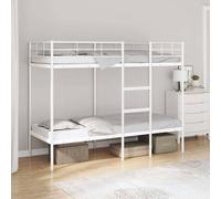 Berkfield Home Bunk Bed without Mattress White 75x190 cm Small Single Steel Berkfield Home White Small Single