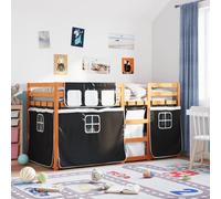 Berkfield Home Bunk Bed without Mattress White&Black 75x190 cm Small Single Solid Wood Pine in Black Berkfield Home Black Small Single