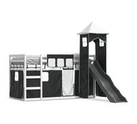 Berkfield Home Bunk Bed without Mattress with Slide White & Black 90x190 cm Single Berkfield Home Multicolor Single