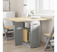 Berkfield Home Butterfly Dining Table Foldable Corona Grey Solid Wood Pine Berkfield Home Grey