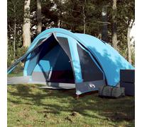 Berkfield Home Camping Tent Cabin 4-Person Blue Waterproof Berkfield Home Blue