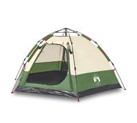Berkfield Home Camping Tent Cabin 4-Person Green Quick Release Berkfield Home Green