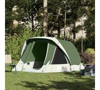 Berkfield Home Camping Tent Cabin 4-Person Green Waterproof Berkfield Home Green