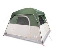 Berkfield Home Camping Tent Cabin 4-Person Green Waterproof Berkfield Home Multicolor