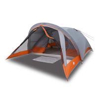 Berkfield Home Camping Tent Cabin 4-Person Grey & Orange Waterproof Berkfield Home Grey