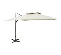 Berkfield Home Cantilever Garden Parasol with Double Top 300x300 cm Sand in White Berkfield Home White 300x300 cm