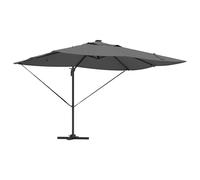 Berkfield Home Cantilever Roma Parasol with LEDs Anthracite 352x251x265 cm Aluminium in Charcoal | Size: 352 x 251 x 265 cm Berkfield Home Charcoal 352 x 251 x 265 cm