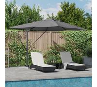 Berkfield Home Cantilever Roma Parasol with LEDs Anthracite 352x251x265 cm Aluminium | Size: 352 x 251 x 265 cm Berkfield Home Multicolor 352 x 251 x 265 cm