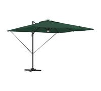 Berkfield Home Cantilever Roma Parasol with LEDs Green 286x285x270 cm Aluminium | Size: 286 x 285 x 270 cm Berkfield Home Green 286 x 285 x 270 cm