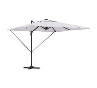 Berkfield Home Cantilever Roma Parasol with LEDs Sand 286x285x270 cm Aluminium in White | Size: 286 x 285 x 270 cm Berkfield Home White 286 x 285 x 270 cm