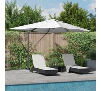 Berkfield Home Cantilever Roma Parasol with LEDs Sand 352x251x265 cm Aluminium in Beige | Size: 352 x 251 x 265 cm Berkfield Home Beige 352 x 251 x 265 cm