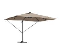 Berkfield Home Cantilever Roma Parasol with LEDs Taupe 352x251x265 cm Aluminium | Size: 352 x 251 x 265 cm Berkfield Home Taupe 352 x 251 x 265 cm