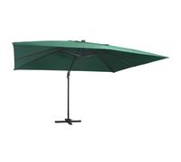 Berkfield Home Cantilever Umbrella with LED Lights & Aluminium Pole 400x300 cm Green Berkfield Home Green 400x300 cm