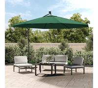Berkfield Home Cantilever Umbrella with LED Lights & Metal Pole 350 cm Green Berkfield Home Green