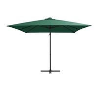 Berkfield Home Cantilever Umbrella with LED lights & Steel Pole 250x250 cm Green Berkfield Home Green 250x250 cm