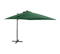 Berkfield Home Cantilever Umbrella with Pole & LED Lights Green 250 cm Berkfield Home Green