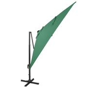Berkfield Home Cantilever Umbrella with Pole & LED Lights Green 300 cm Berkfield Home Green