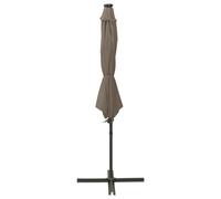 Berkfield Home Cantilever Umbrella with Pole & LED Lights Taupe 300 cm Berkfield Home Taupe