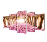 Berkfield Home Canvas Wall Print Set Cherry Blossom 200 x 100 cm Berkfield Home Multicolor 200 x 100 cm