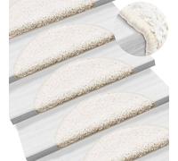 Berkfield Home Carpet Stair Treads 15 pcs White 56x17x3 cm | Size: Medium Berkfield Home White Medium
