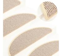 Berkfield Home Carpet Stair Treads 15 pcs White & Brown 56x17x3 cm | Size: Medium Berkfield Home White Medium