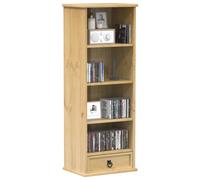 Berkfield Home CD Cabinet Corona 40x30x110 cm Solid Wood Pine in Brown | Size: 40 x 30 x 110 cm Berkfield Home Brown 40 x 30 x 110 cm
