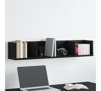 Berkfield Home CD Wall Shelf Black Oak 100x18x18 cm Engineered Wood | Size: 100 x 18 x 18 cm Berkfield Home Black 100 x 18 x 18 cm