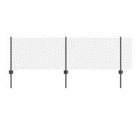 Berkfield Home Chain Link Fence with 22 U Posts Grey 0.6x25 m Steel Berkfield Home Grey