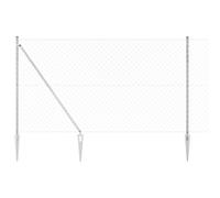 Berkfield Home Chain Link Fence with 7 Spike Posts 1.5x10 m Galvanised Steel in Silver Berkfield Home Silver