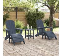 Berkfield Home Charming Adirondack Chairs with Footrests 2 pcs Navy Blue HDPE Berkfield Home Navy