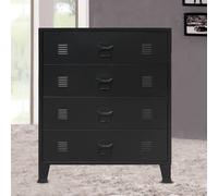 Berkfield Home Chest of Drawers Metal Industrial Style 78x40x93 cm Black | Size: 78 x 40 x 93 cm Berkfield Home Black 78 x 40 x 93 cm