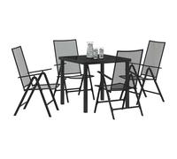 Berkfield Home Chic 5-Piece Garden Dining Set in Anthracite Steel in Dark Grey Berkfield Home Dark Grey