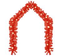 Berkfield Home Christmas Garland with LED Lights 10 m Red Berkfield Home Red