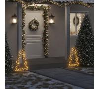 Berkfield Home Christmas Light Decoration with Spikes Tree 80 LEDs 60 cm in Black Berkfield Home Black