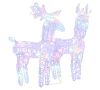 Berkfield Home Christmas Reindeers 2 pcs Multicolour 80 LEDs Acrylic Berkfield Home Multicolor