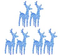 Berkfield Home Christmas Reindeers 6 pcs Blue 240 LEDs Acrylic Berkfield Home Blue