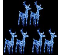 Berkfield Home Christmas Reindeers 6 pcs Blue 240 LEDs Acrylic Berkfield Home Blue