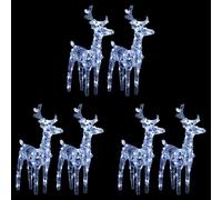 Berkfield Home Christmas Reindeers 6 pcs Cold White 240 LEDs Acrylic Berkfield Home Multicolor