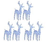 Berkfield Home Christmas Reindeers 6 pcs Cold White 240 LEDs Acrylic Berkfield Home White