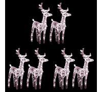 Berkfield Home Christmas Reindeers 6 pcs Warm White 240 LEDs Acrylic Berkfield Home Multicolor