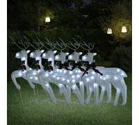 Berkfield Home Christmas Reindeers 6 pcs White 120 LEDs Berkfield Home White