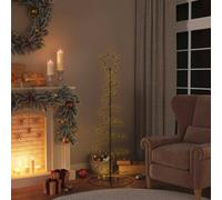 Berkfield Home Christmas Tree Light Cone 100 LEDs Warm White 150 cm in Black Berkfield Home Black