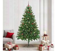 Berkfield Home Christmas Tree with 300 LEDs with Stand Green 210 cm PE Berkfield Home Green