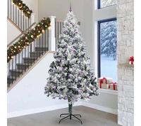 Berkfield Home Christmas Tree with 300 LEDs with Stand White 300 cm PVC Berkfield Home White
