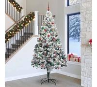 Berkfield Home Christmas Tree with 300 LEDs with Stand White 300 cm PVC Berkfield Home White