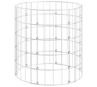 Berkfield Home Circular Gabion Pole Galvanised Steel Ã˜50x50 cm in Silver | Size: 50x50 cm Berkfield Home Silver 50x50 cm