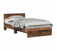 Berkfield Home Classic Bed Frame with Headboard Old Wood 100 x 200 cm Solid Pine wood in Brown Berkfield Home Brown 100 x 200 cm